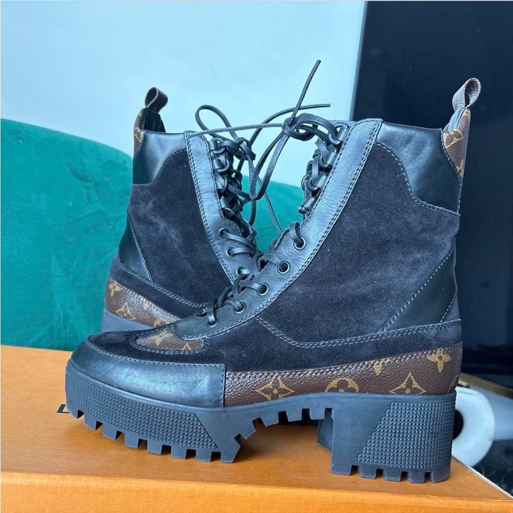 Louis Vuitton combat boots for sale good condition